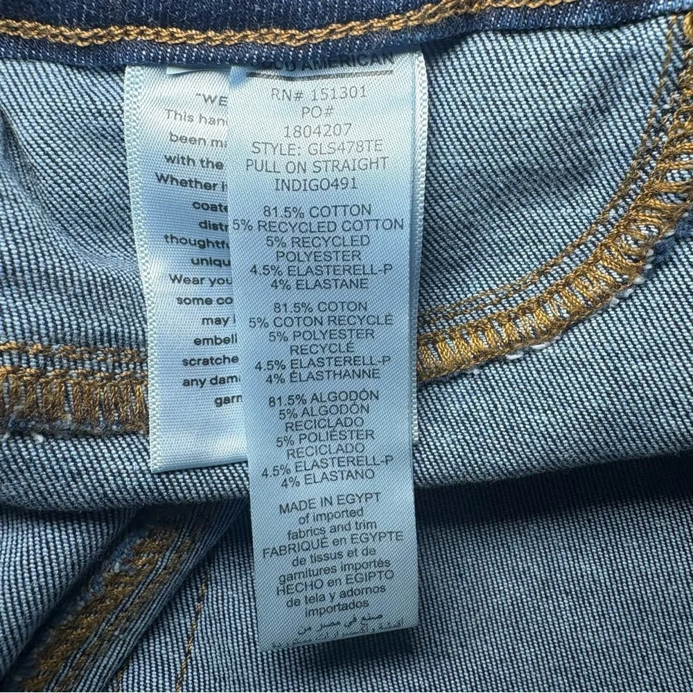 Good American Women's Power Stretch Pull On Straight Jeans Blue Size M - Picture 8 of 10